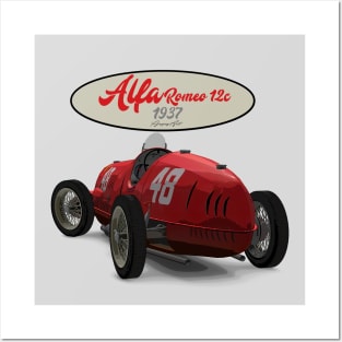 ALFA ROMEO 12C 1937 Back Posters and Art